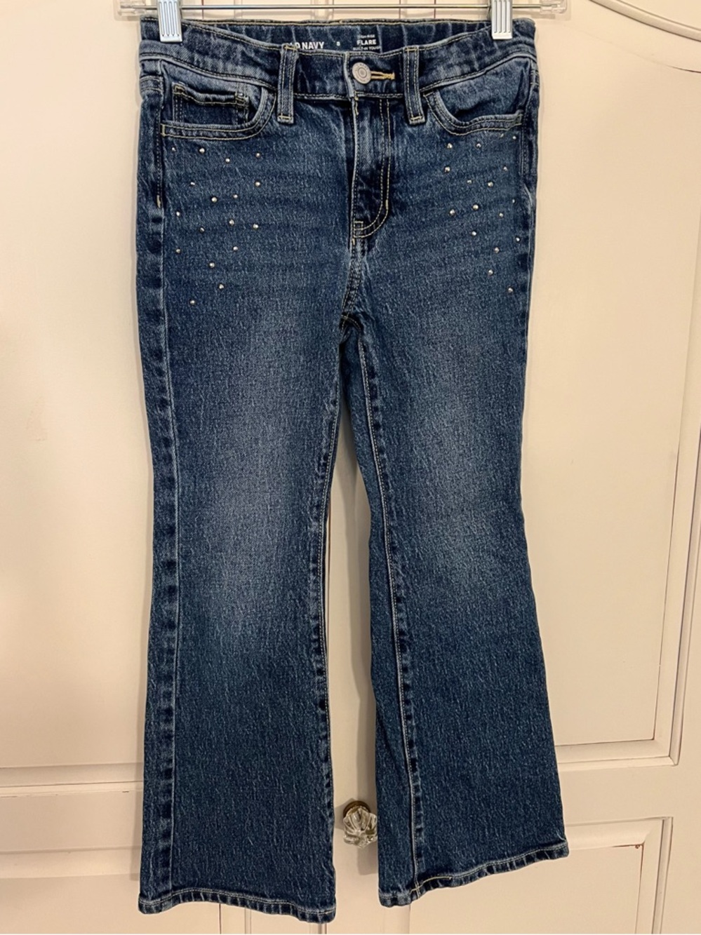 Old Navy High-Waisted Studded Flare-Leg Jeans for Girls - Size 8